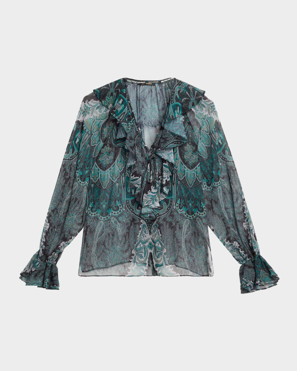 Locke Ruffle Tie-Neck Blous